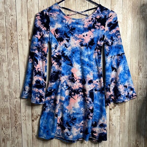 Justice Bell Sleeved Tie Dye Dress - Picture 1 of 3